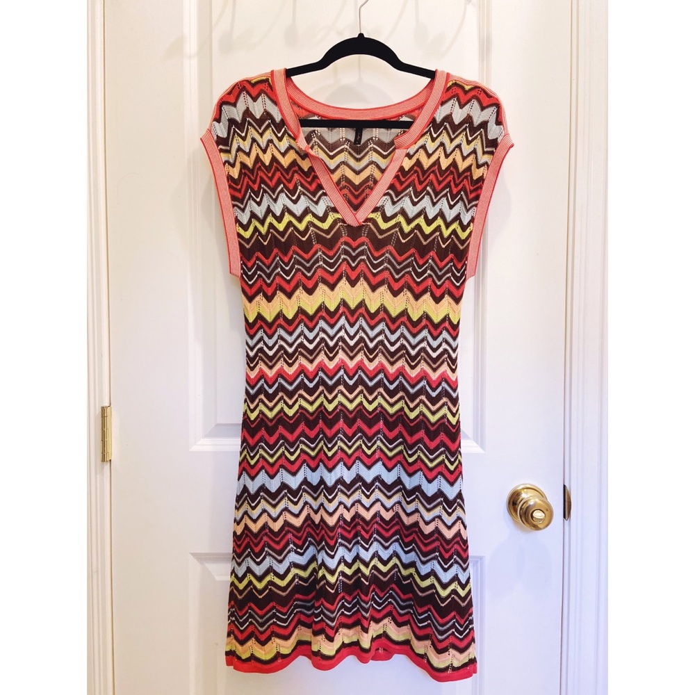 BCBG Knit Chevron Patterned Dress